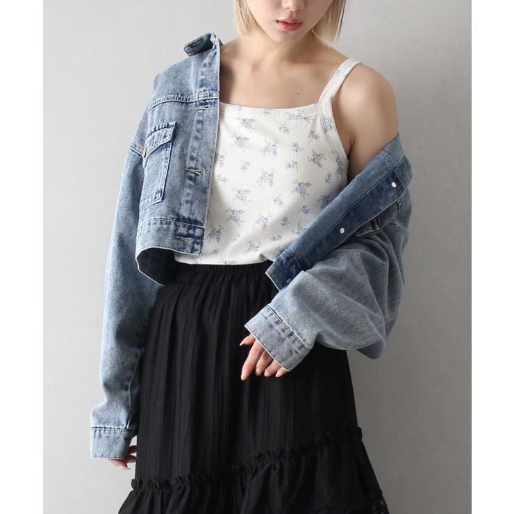 値下げ！スカーラ♡新品未開封 パッド付き花柄キャミソールM セール】小花柄 レースデザイン キャミソール（キャミソール