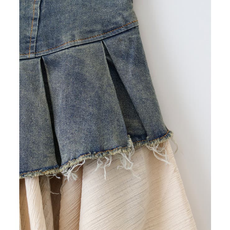 デニムヘムレイヤードミニスカート | SpRay | 詳細画像14 