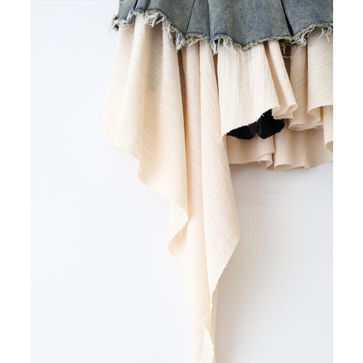 デニムヘムレイヤードミニスカート | SpRay | 詳細画像15 