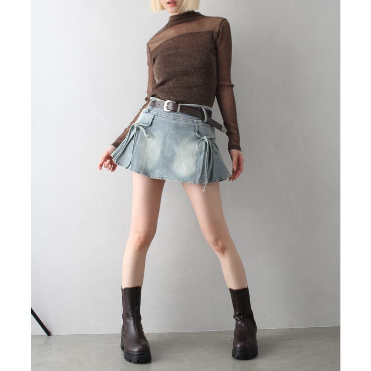 リボンデニムミニスカート | SpRay | 詳細画像20 