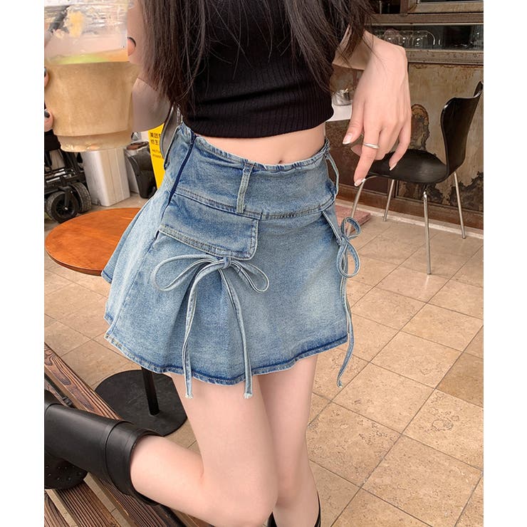 リボンデニムミニスカート | SpRay | 詳細画像6 