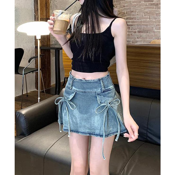 リボンデニムミニスカート | SpRay | 詳細画像8 