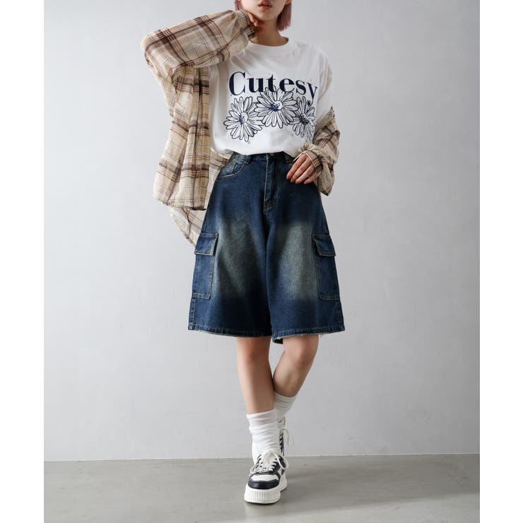 デニムカーゴハーフパンツ | SpRay | 詳細画像2