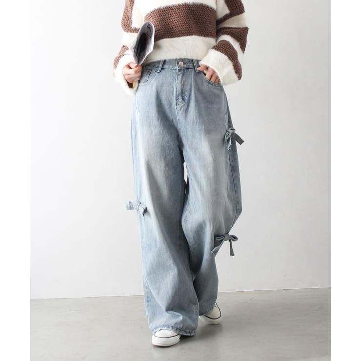 リボンデニムパンツ[品番：SPRW0010435]｜SpRay（スプレイ）の