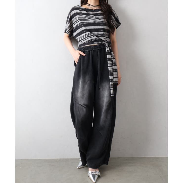 スウェット切替ワイドパンツ[品番：SPRW0010652]｜SpRay（スプレイ