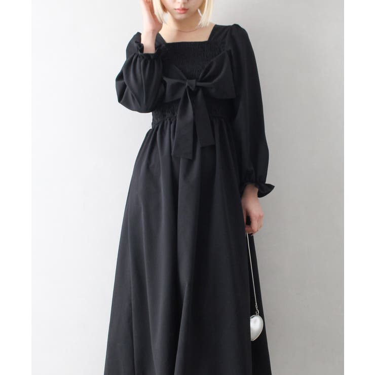 シャーリングリボン2WAYワンピース[品番：SPRW0010443]｜SpRay