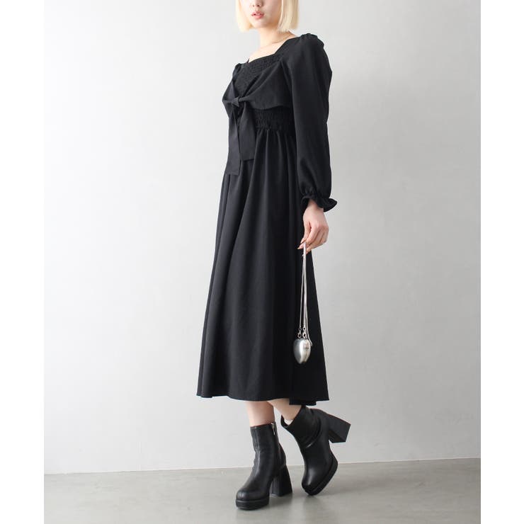 シャーリングリボン2WAYワンピース[品番：SPRW0010443]｜SpRay