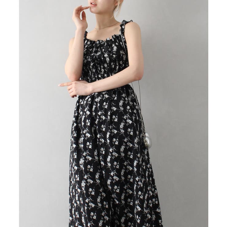 新品タグ付き　アナイ　花柄レース水玉 プリントワンピース　黒　日本製36 38 新品タグ付き アナイ 花柄レース水玉 プリントワンピース 黒