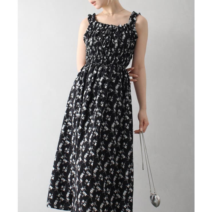 花柄シャ－リング ワンピース[品番：SPRW0010518]｜SpRay（スプレイ