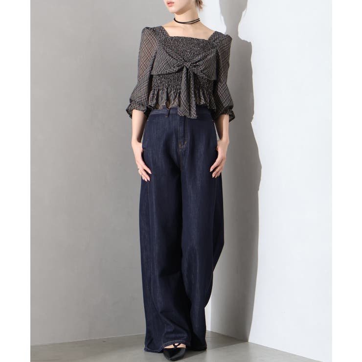 チェックシャーリングリボンブラウス | SpRay | 詳細画像11 