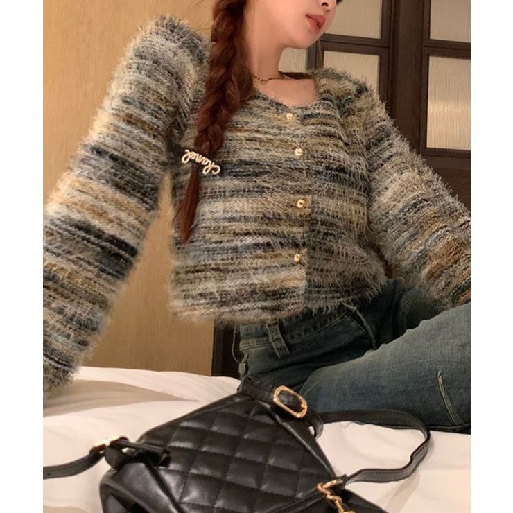 フェザーボーダーカーディガン | SpRay | 詳細画像2 