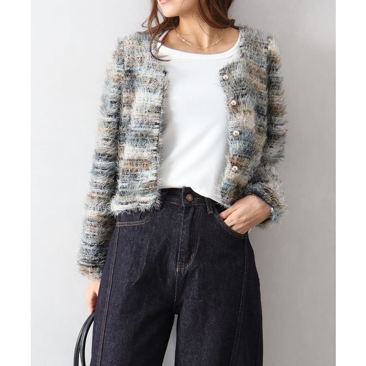 フェザーボーダーカーディガン | SpRay | 詳細画像29 