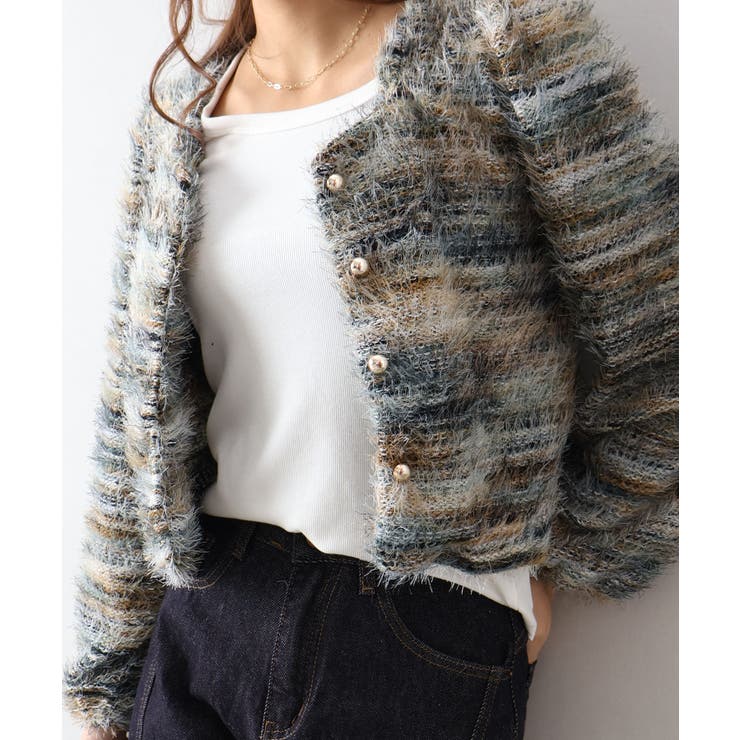 フェザーボーダーカーディガン | SpRay | 詳細画像30 