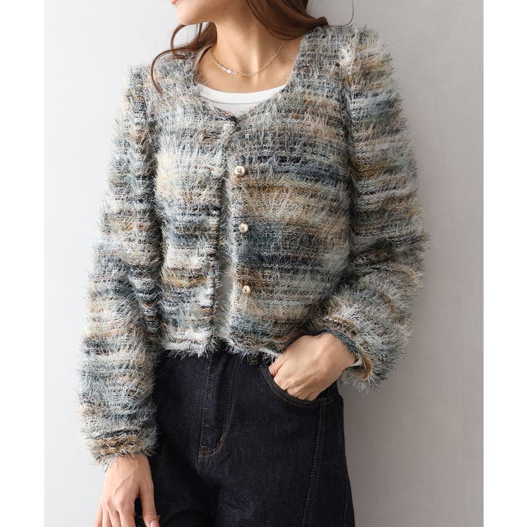 フェザーボーダーカーディガン | SpRay | 詳細画像31 