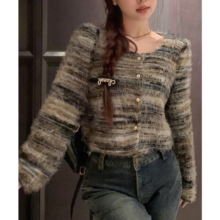 フェザーボーダーカーディガン | SpRay | 詳細画像4 