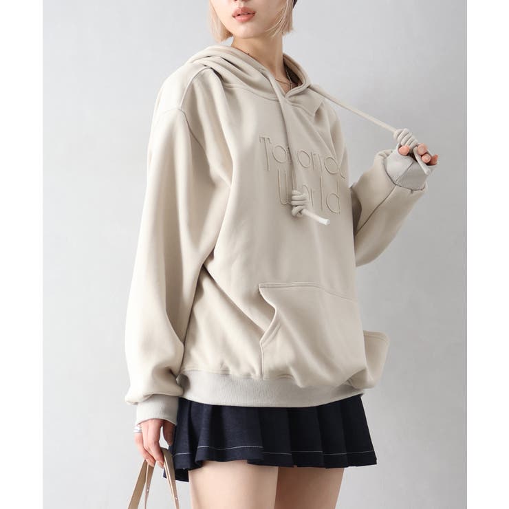 ロゴ刺しゅうビッグパーカー | SpRay | 詳細画像10 