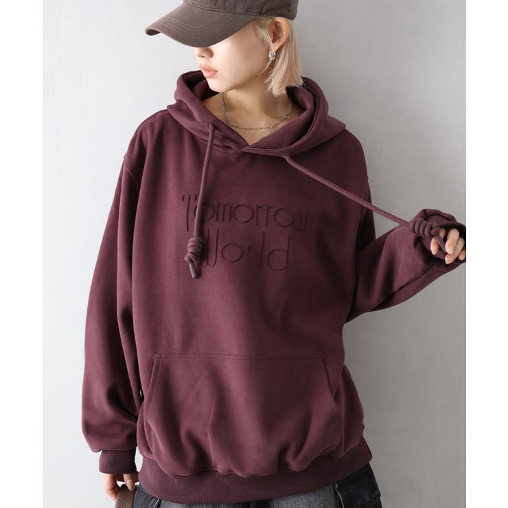 【美品】モラビト　パーカー　プルオーバー　デカロゴ　ウール　ロゴ刺繍　ブラウン NEW ERA（ニューエラ） パーカー メンズ ワールド シリーズ パッチ