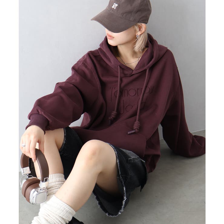 ロゴ刺しゅうビッグパーカー | SpRay | 詳細画像8 