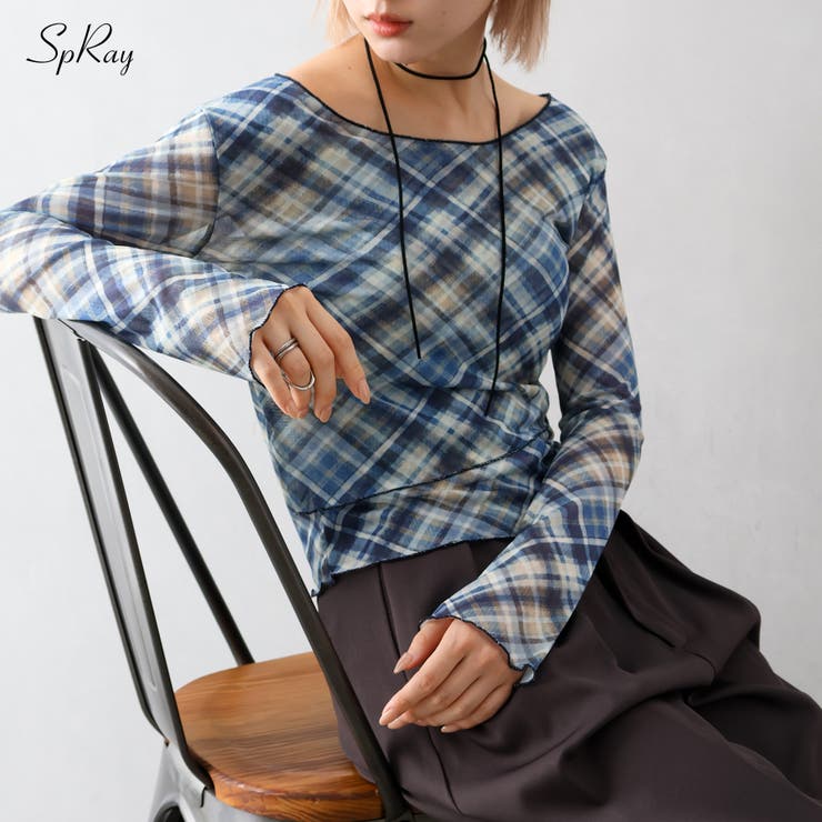 シアー総柄ロンT | SpRay | 詳細画像1 