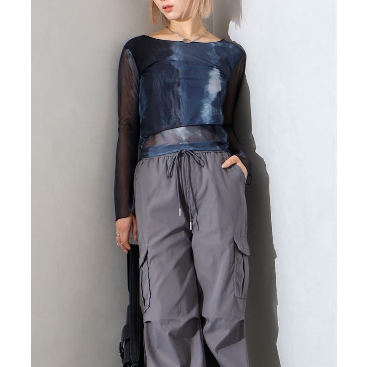 シアー総柄ロンT | SpRay | 詳細画像16 