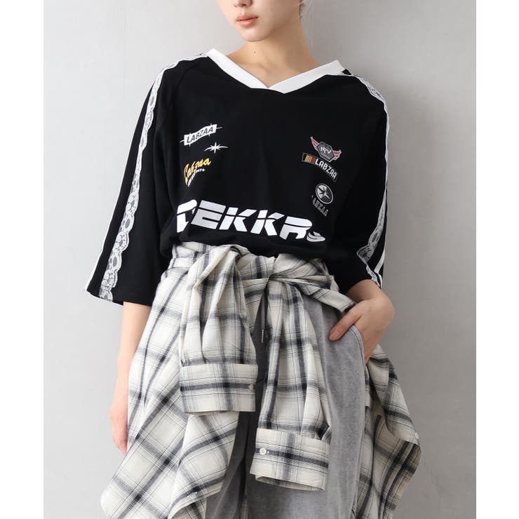 袖レースゲームロンT | SpRay | 詳細画像14 