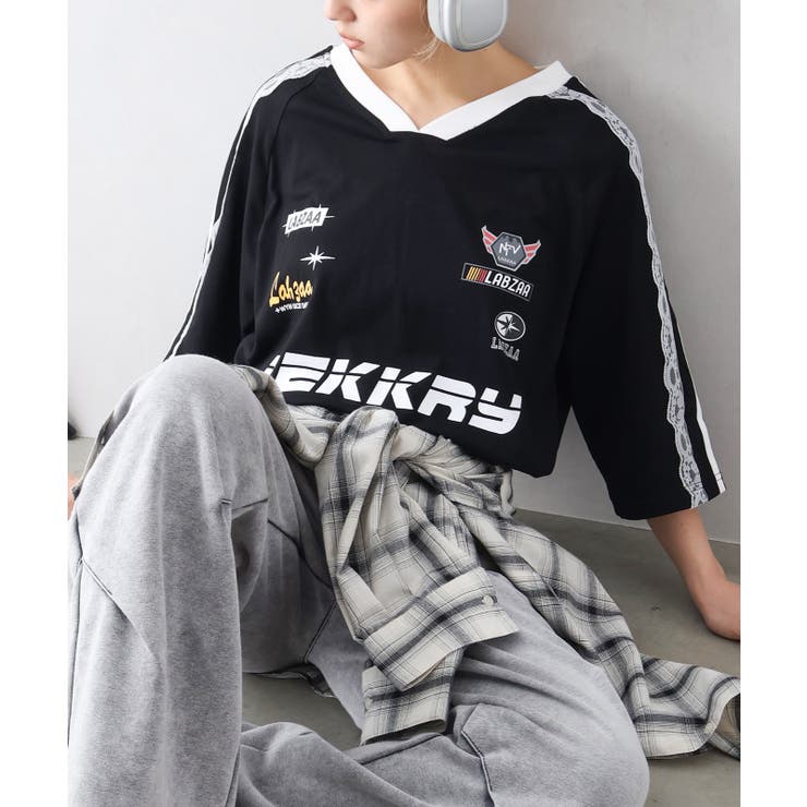 袖レースゲームロンT | SpRay | 詳細画像17 