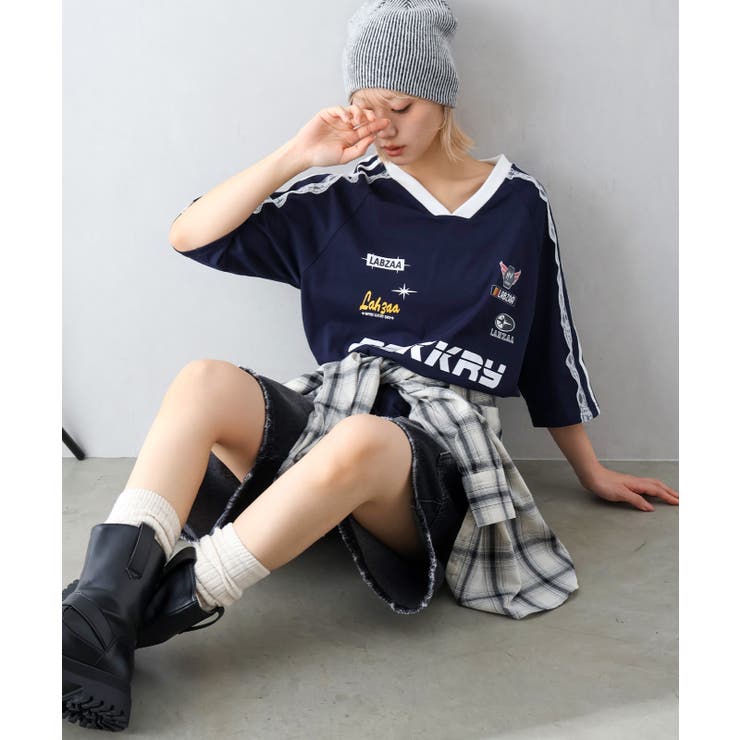 袖レースゲームロンT | SpRay | 詳細画像3 