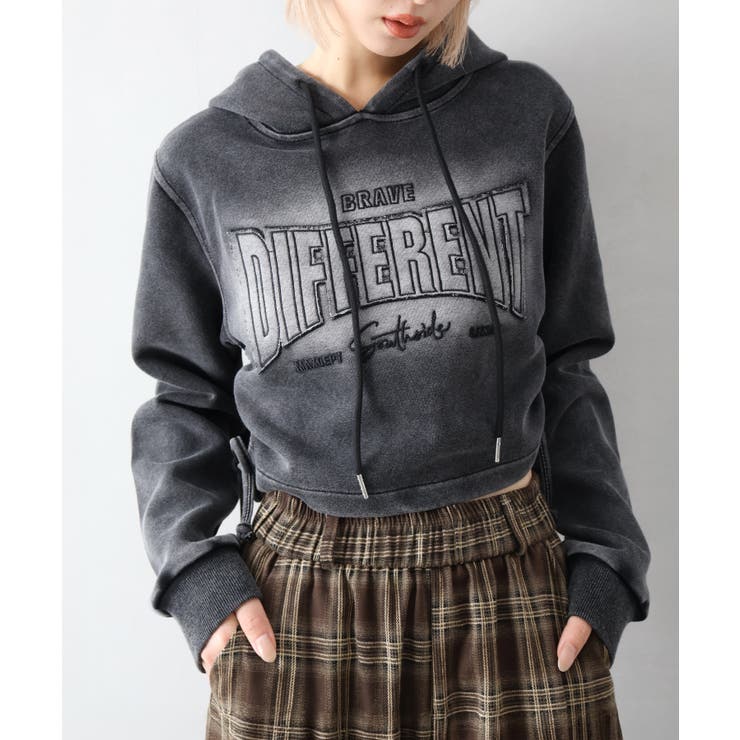 ロゴ貼付けクロップドパーカー | SpRay | 詳細画像25 