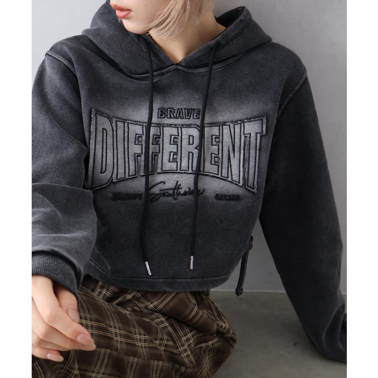 ロゴ貼付けクロップドパーカー | SpRay | 詳細画像26 