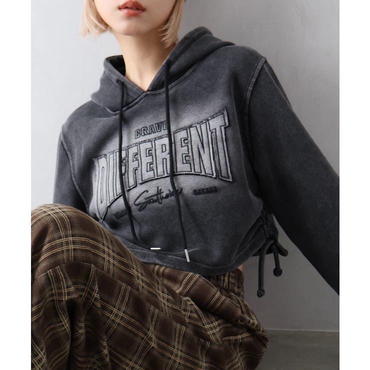 ロゴ貼付けクロップドパーカー | SpRay | 詳細画像27 