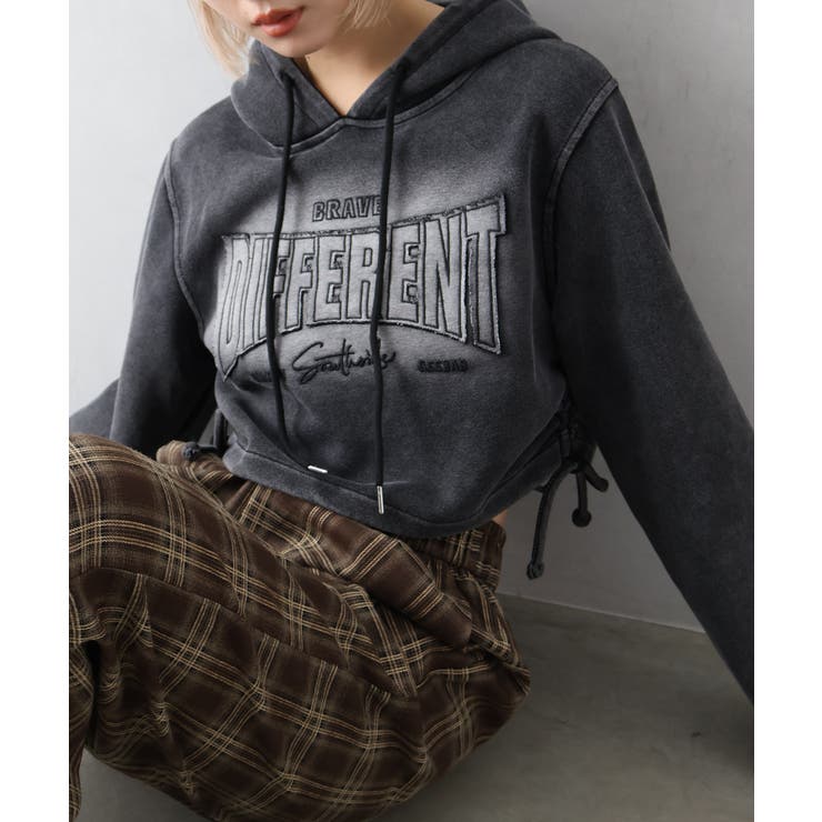 ロゴ貼付けクロップドパーカー | SpRay | 詳細画像28 