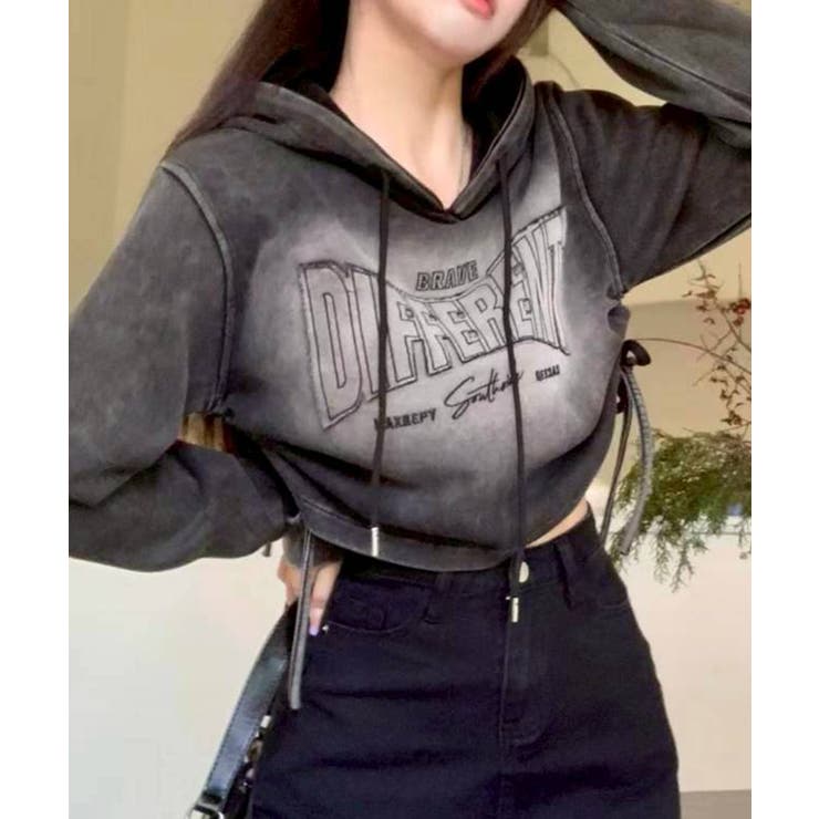 ロゴ貼付けクロップドパーカー | SpRay | 詳細画像5 