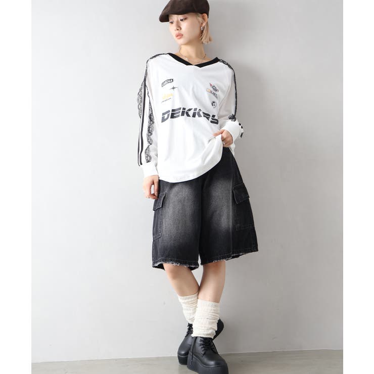 袖レースゲームロングTシャツ[品番：SPRW0010790]｜SpRay（スプレイ