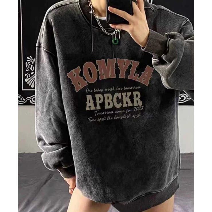 裏起毛ピグメントプリントスウェット | SpRay | 詳細画像4 