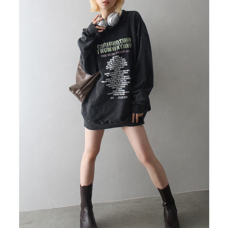 裏起毛ピグメントプリントスウェット | SpRay | 詳細画像5 