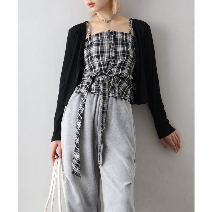 チェックリボン×カーディガンアンサンブル | SpRay | 詳細画像4 