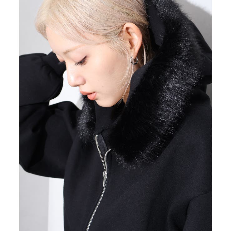 裏起毛ファー付ダブルZIPパーカー[品番：SPRW0010791]｜SpRay