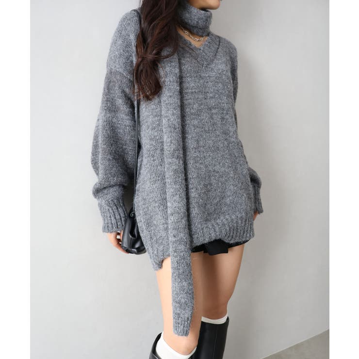 マフラー付BIGニット | SpRay | 詳細画像12 