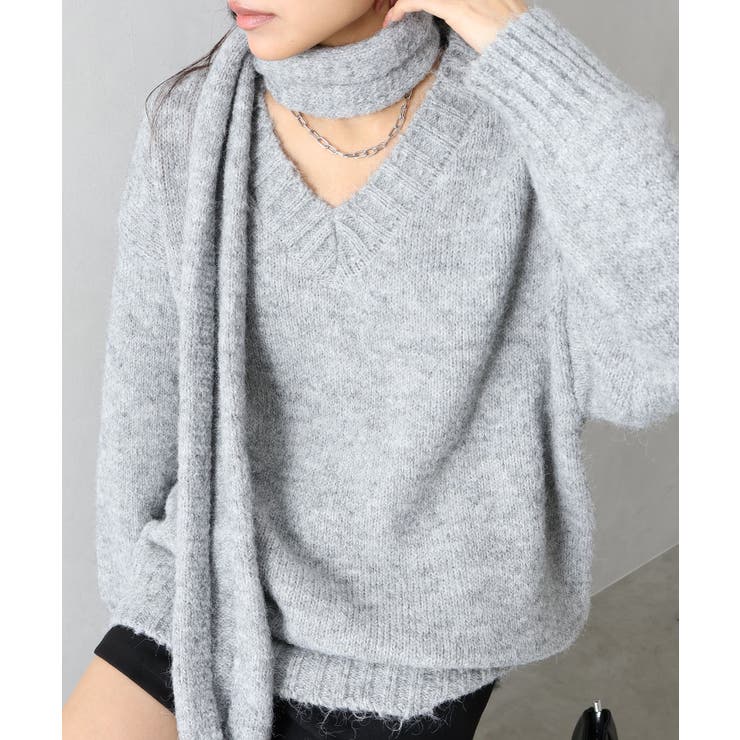 マフラー付BIGニット | SpRay | 詳細画像19 