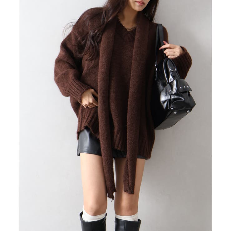 マフラー付BIGニット | SpRay | 詳細画像24 