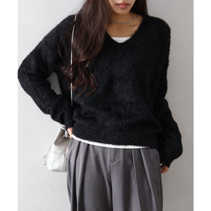 シャギーVネックニット | SpRay | 詳細画像18 