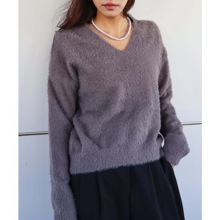 シャギーVネックニット | SpRay | 詳細画像35 