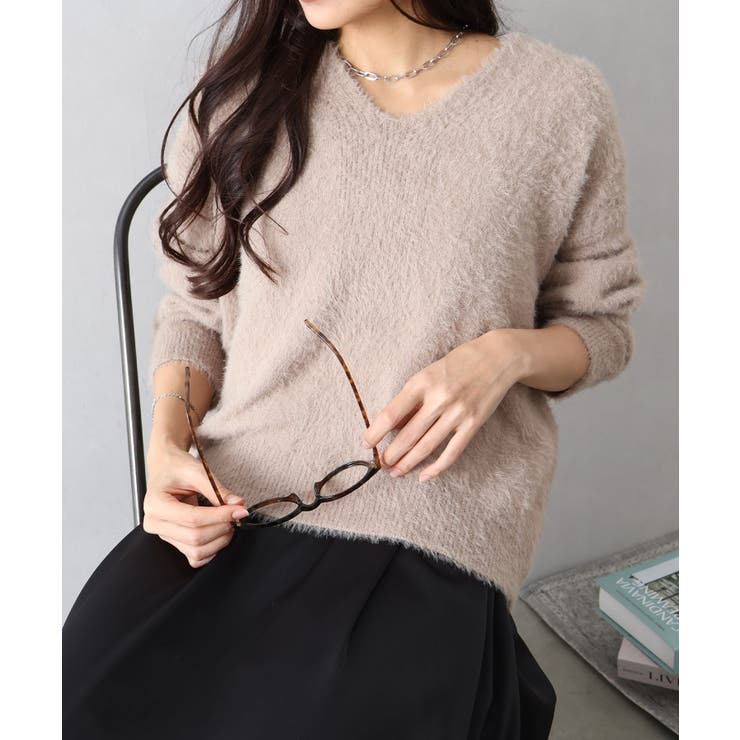 シャギーVネックニット | SpRay | 詳細画像4 