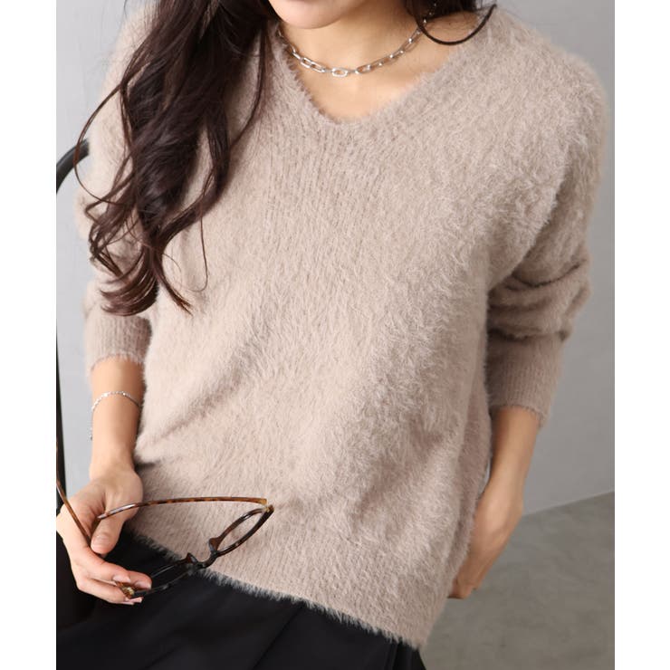 シャギーVネックニット | SpRay | 詳細画像8 