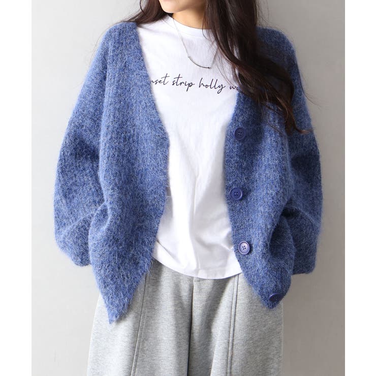 起毛アゼ編Vネックカーディガン | SpRay | 詳細画像10 