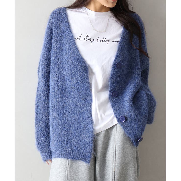 起毛アゼ編Vネックカーディガン | SpRay | 詳細画像11 