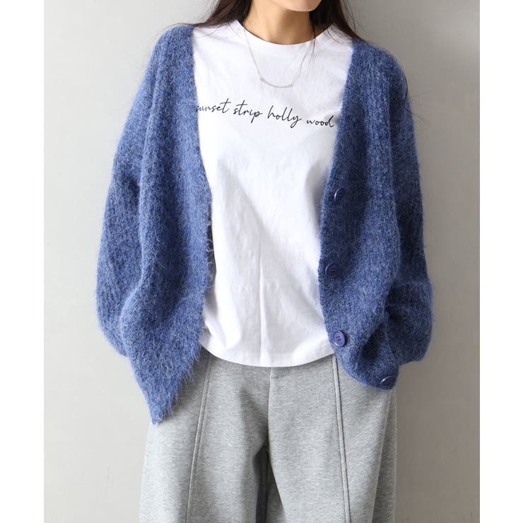 起毛アゼ編Vネックカーディガン | SpRay | 詳細画像12 