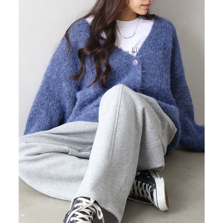 起毛アゼ編Vネックカーディガン | SpRay | 詳細画像18 