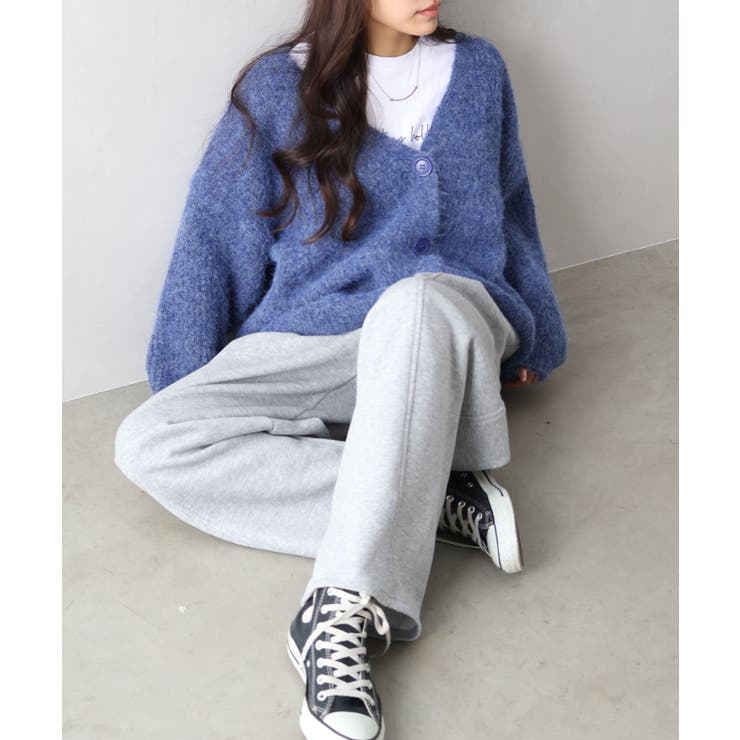 起毛アゼ編Vネックカーディガン | SpRay | 詳細画像19 