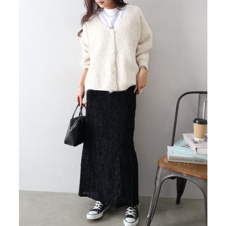 起毛アゼ編Vネックカーディガン | SpRay | 詳細画像25 